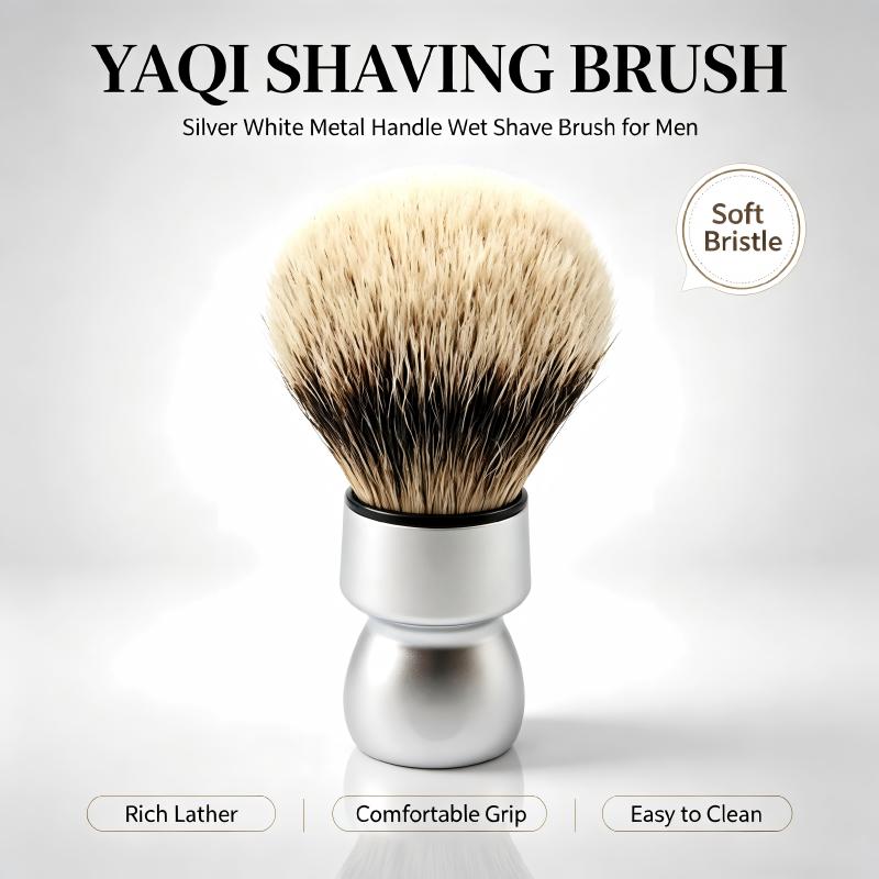 Men Grooming Hygiene - YAQI Premium Smooth Polished Silver Metal