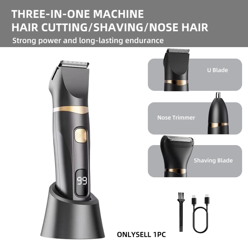 Men'S Grooming Gift Set - 3‑Pcs Household Electric Grooming Set,Hair Clipper