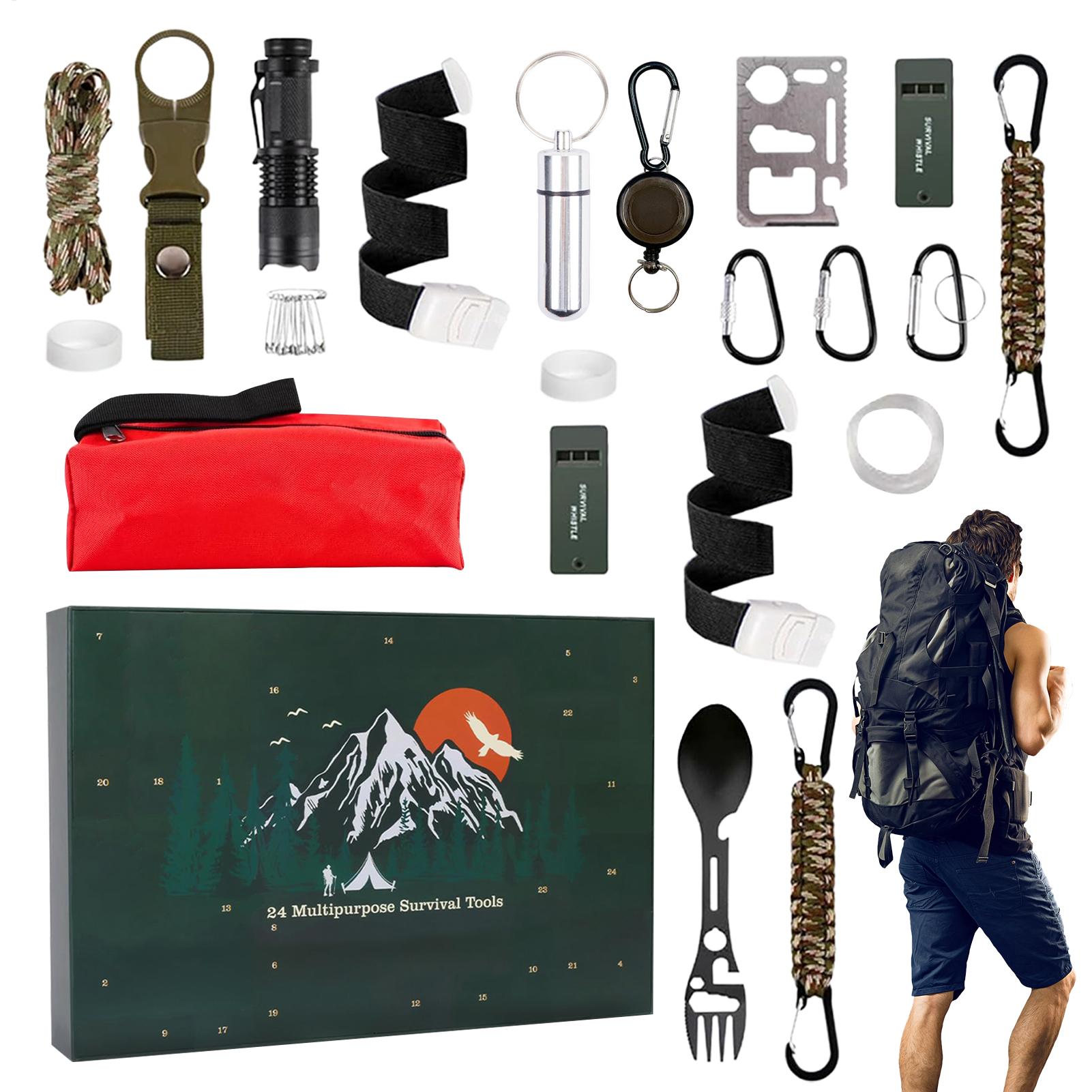 Mens Grooming Advent Calendar - Outdoor Camping Tools Set Christmas Gift