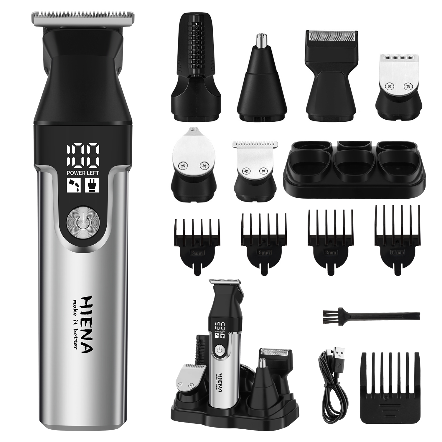 Mens Grooming Barber - HIENA Professional Multifunctional Hair Clipper Set,