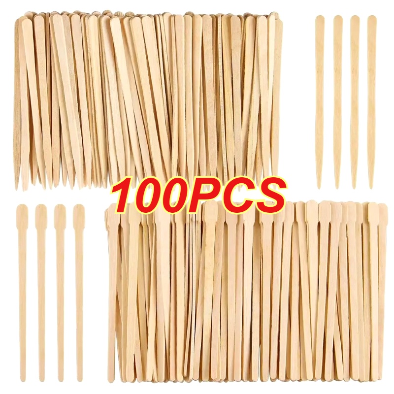 Hair Wax Stick - 100PCS Disposable Depilation Spatula Wooden Hair