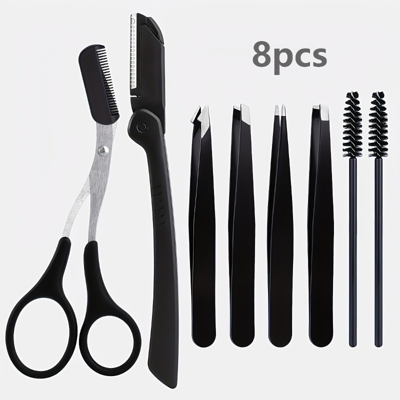 8pcs Stainless Steel Eyebrow G - Men Grooming Hygiene ulasan dan harga
