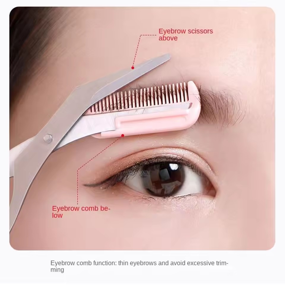 Safe Eyebrow Scissors with Com - Eyebrow Razor Trimmer ulasan dan harga