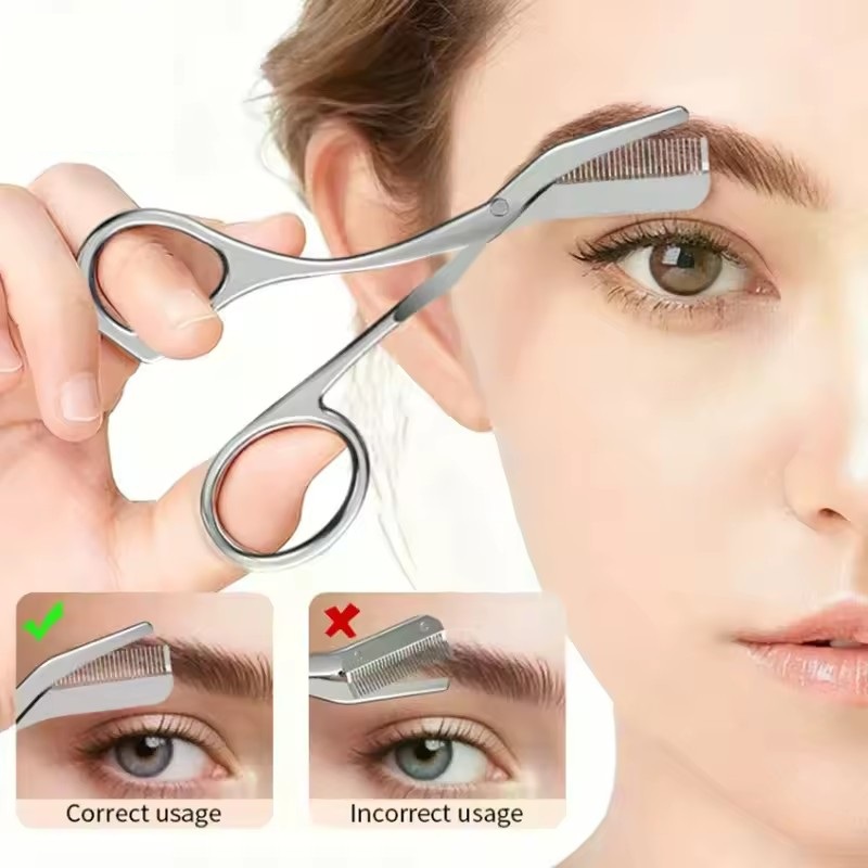Safe Eyebrow Scissors with Com - Eyebrow Razor Trimmer ulasan dan harga