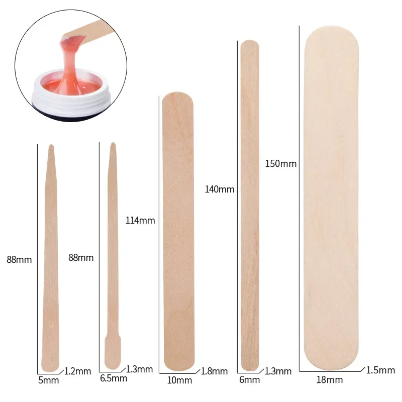 100 Pieces Beauty Spatulas Log - Hair Wax Stick ulasan dan harga