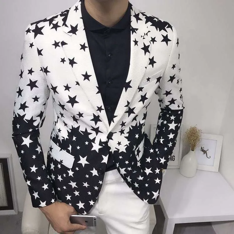 Star Print Slim Fit Blazers 20 - Mens Grooming Brand ulasan dan harga
