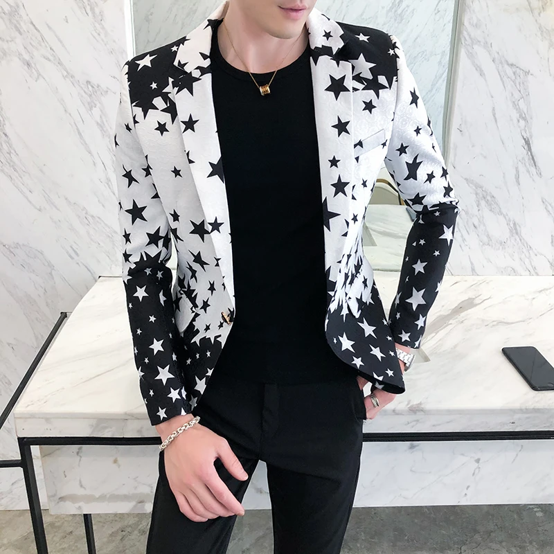 Star Print Slim Fit Blazers 20 - Mens Grooming Brand ulasan dan harga