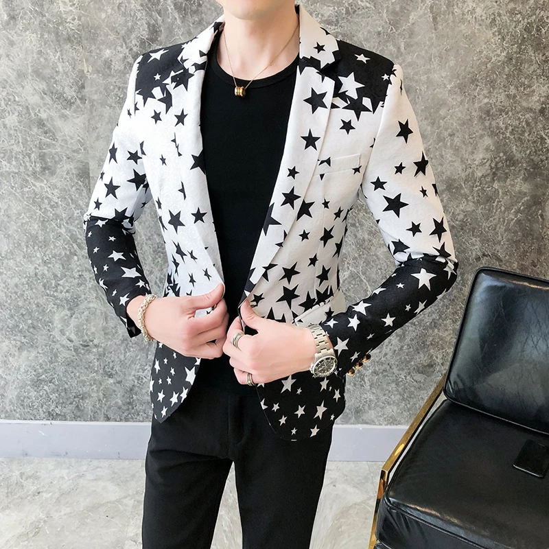 Star Print Slim Fit Blazers 20 - Mens Grooming Brand ulasan dan harga