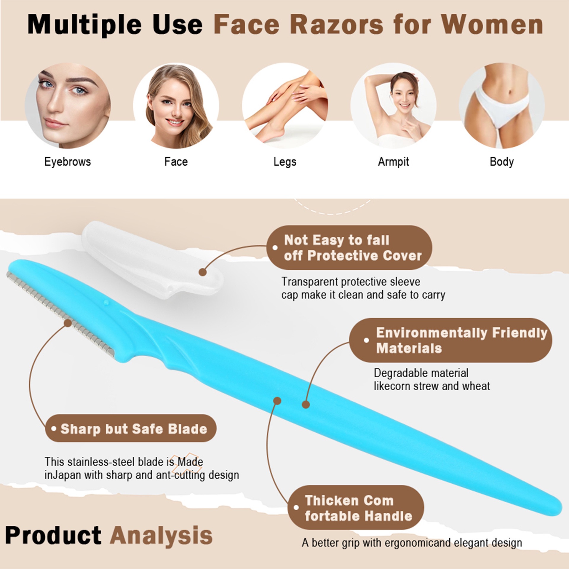 5/10/30/40pcsbrow Razor and Fa - Eyebrow Razor Trimmer ulasan dan harga